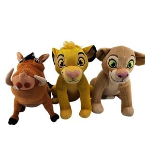 Lion King Plush Simba‎ Nala Pumbaa 7" Disney Just Play Mini Stuffed Animal Trio